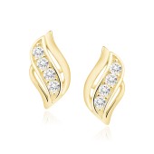 Cercei argint placati cu aur galben cu pietre DiAmanti Z1401EG_W-DIA